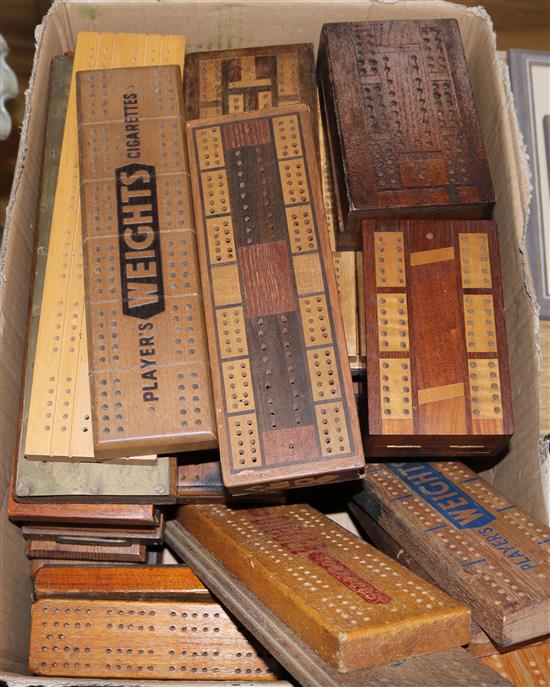 A collection of cribbage advertising boards